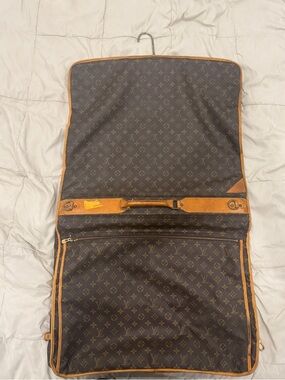 Louis Vuitton Monogram Canvas Garment Bag in Brown with Tan Trim